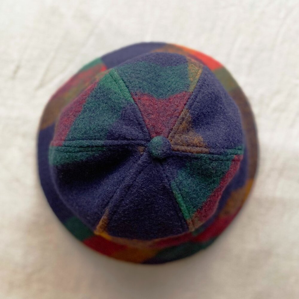 Multicolor plaid felt bucket hat